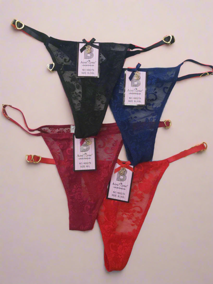 اندر فتلة دانتيل شفاف من ماركة Aosi Rose Underwear