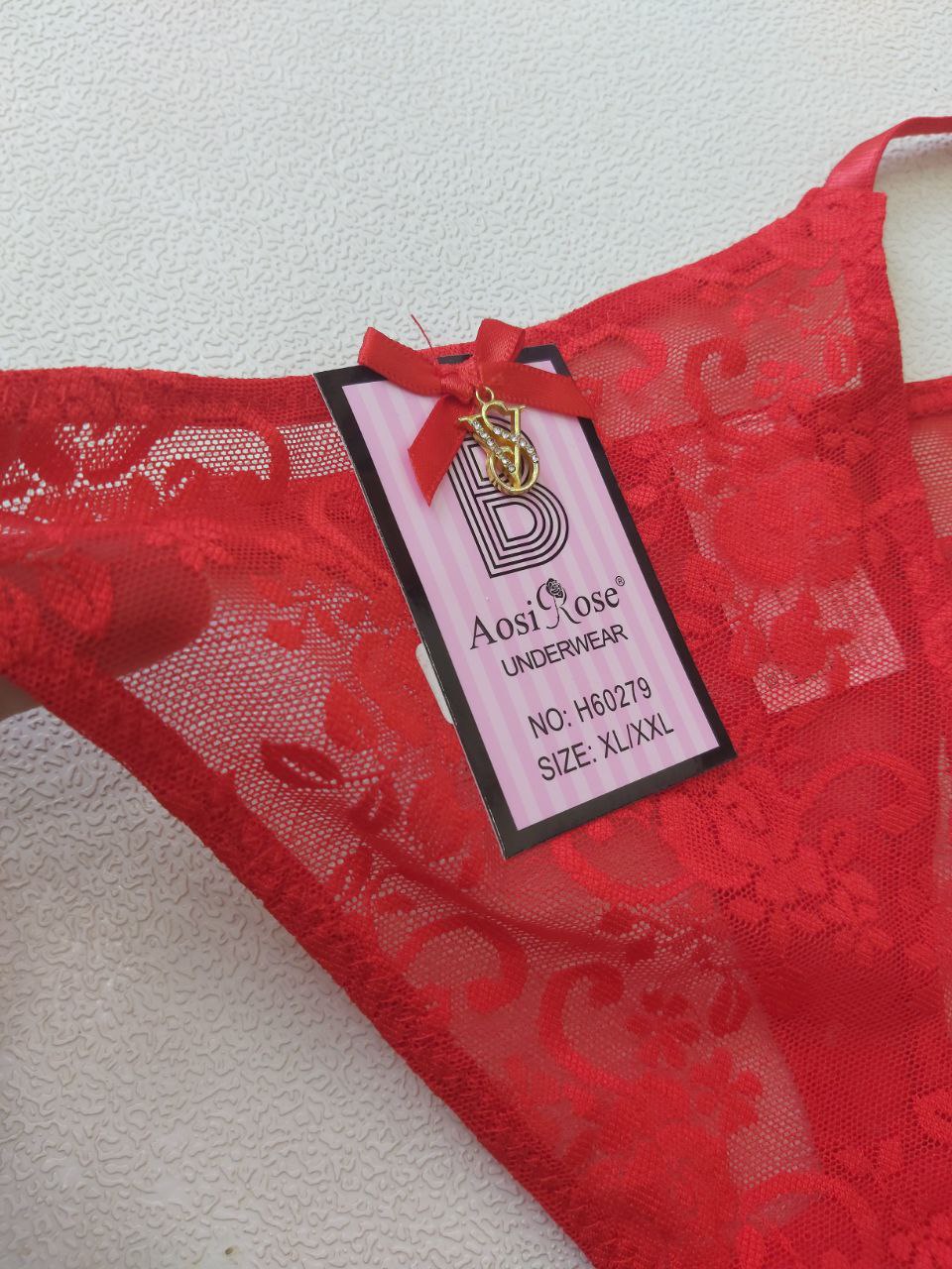 اندر فتلة دانتيل شفاف من ماركة Aosi Rose Underwear