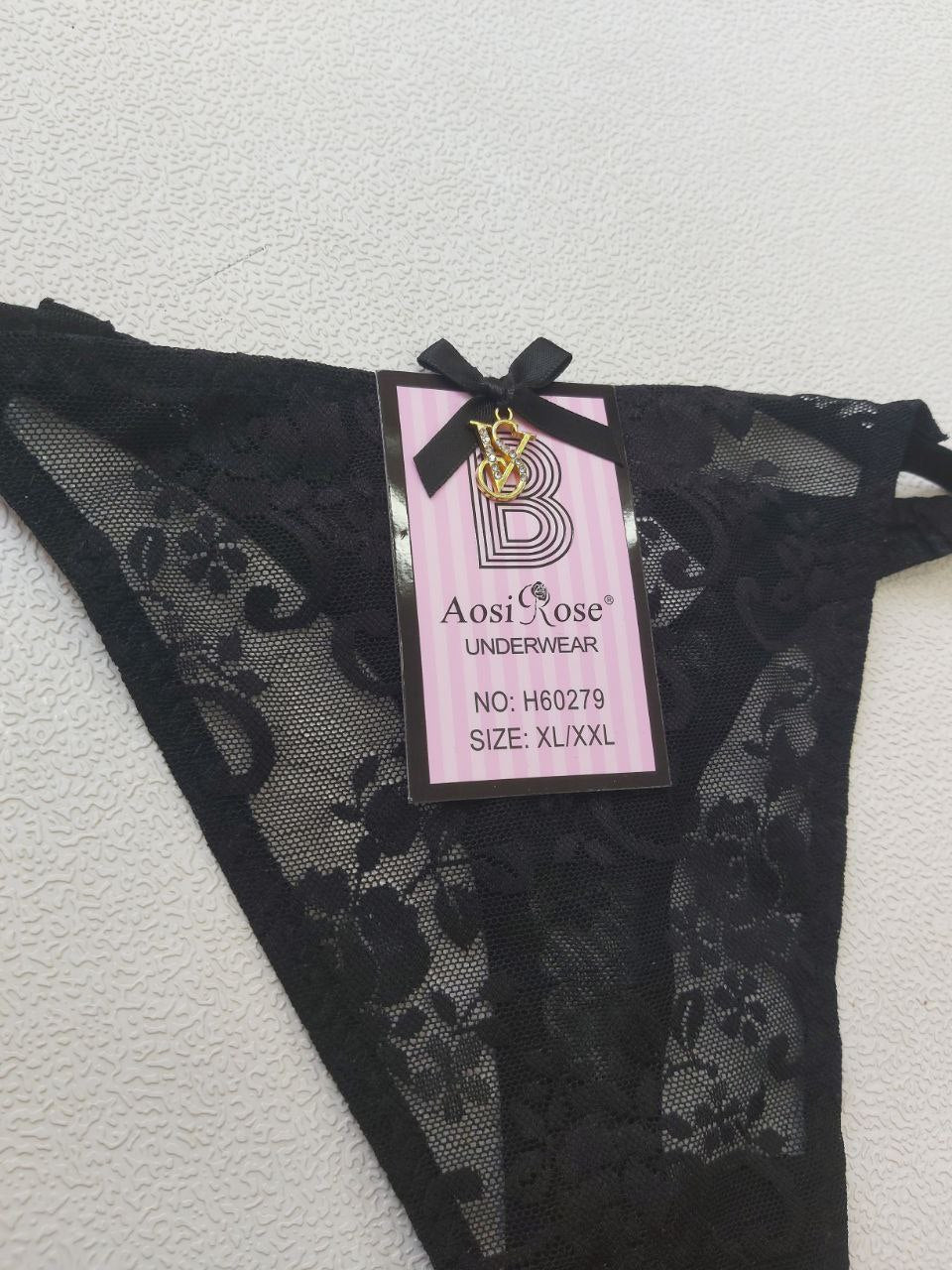 اندر فتلة دانتيل شفاف من ماركة Aosi Rose Underwear