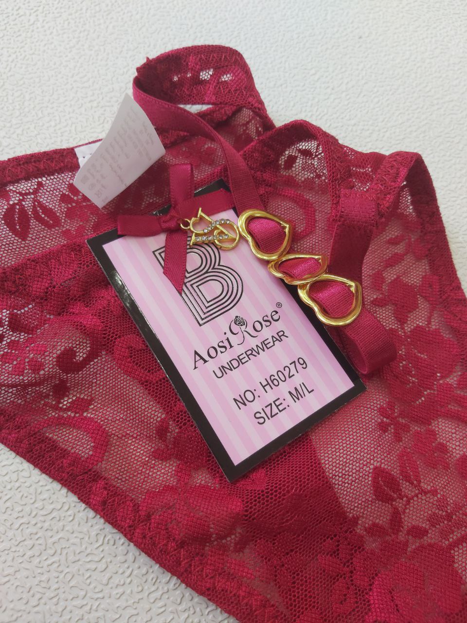 اندر فتلة دانتيل شفاف من ماركة Aosi Rose Underwear