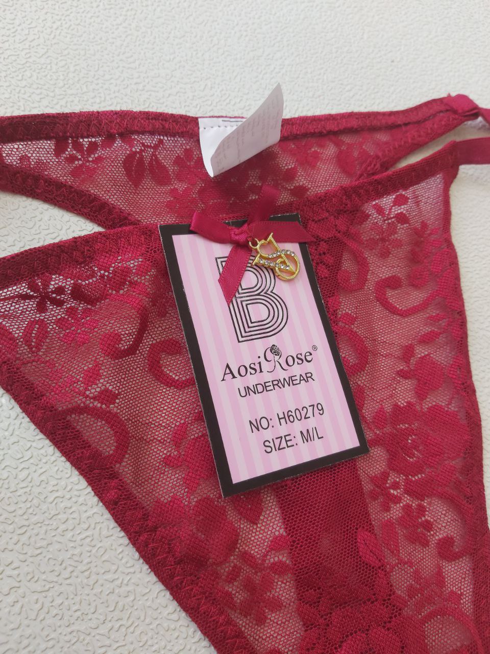 اندر فتلة دانتيل شفاف من ماركة Aosi Rose Underwear
