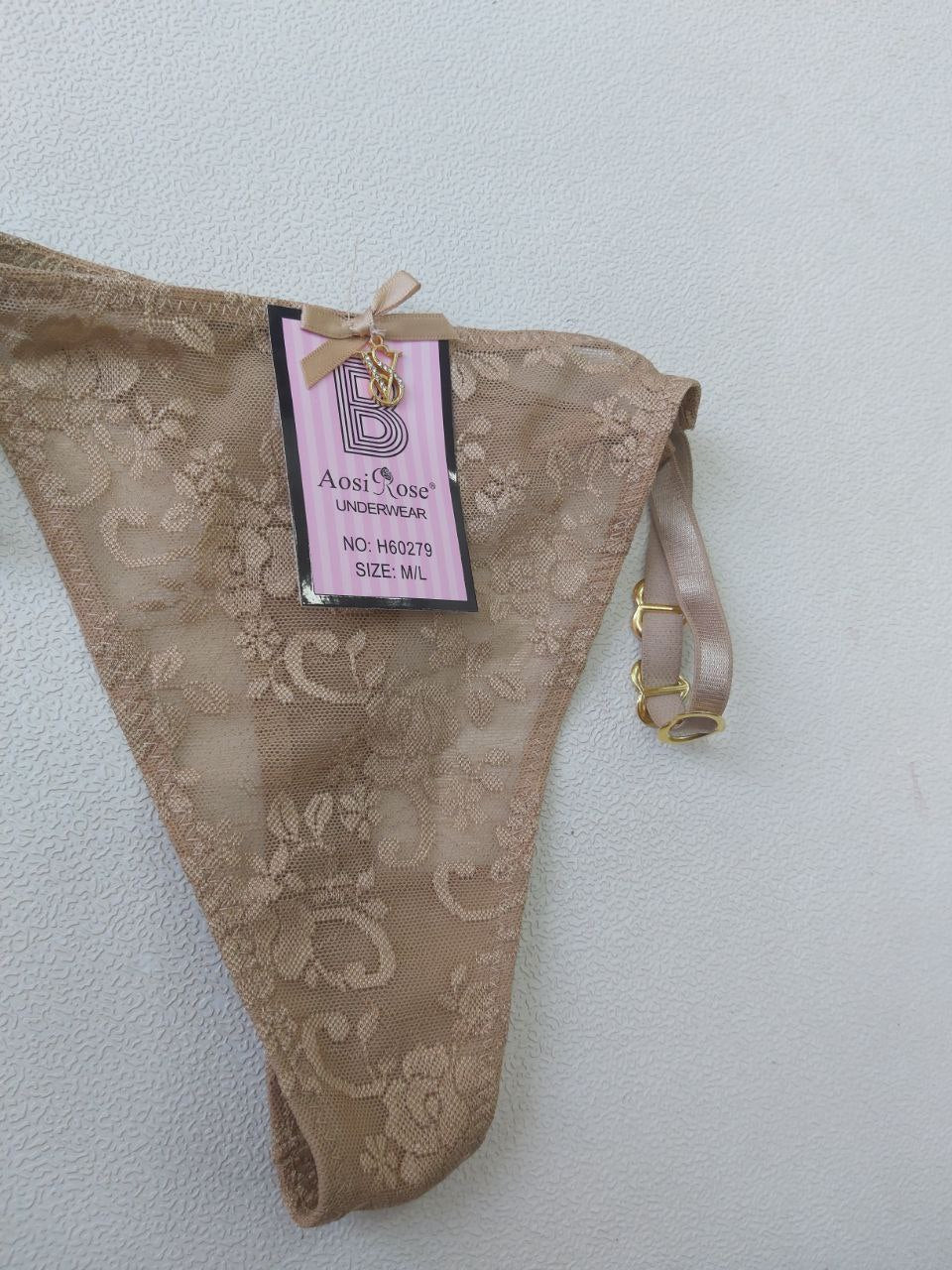 اندر فتلة دانتيل شفاف من ماركة Aosi Rose Underwear
