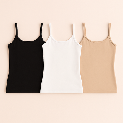 توب كت قطن بحمالات – Cotton Spaghetti Strap Top (XL-3XL)