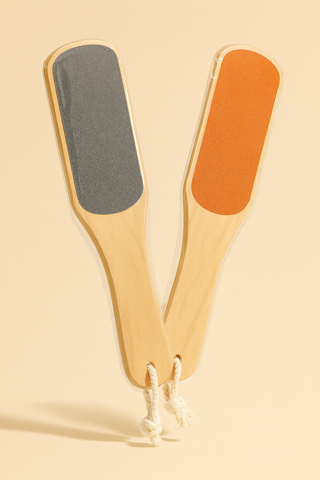 مبرد قدم خشبي مزدوج – لتنعيم وترطيب كعب القدم