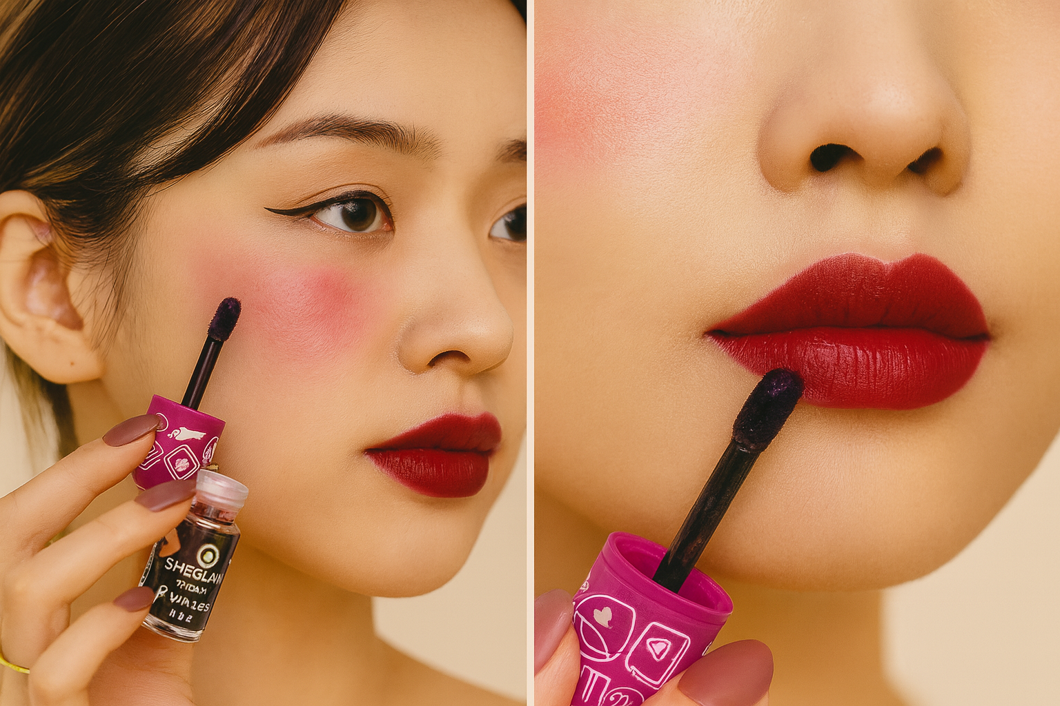 Sheglam Lip & Cheek Tint – ليب تنت وبلشر مائي ثابت طويلًا – لون قوي وثابت