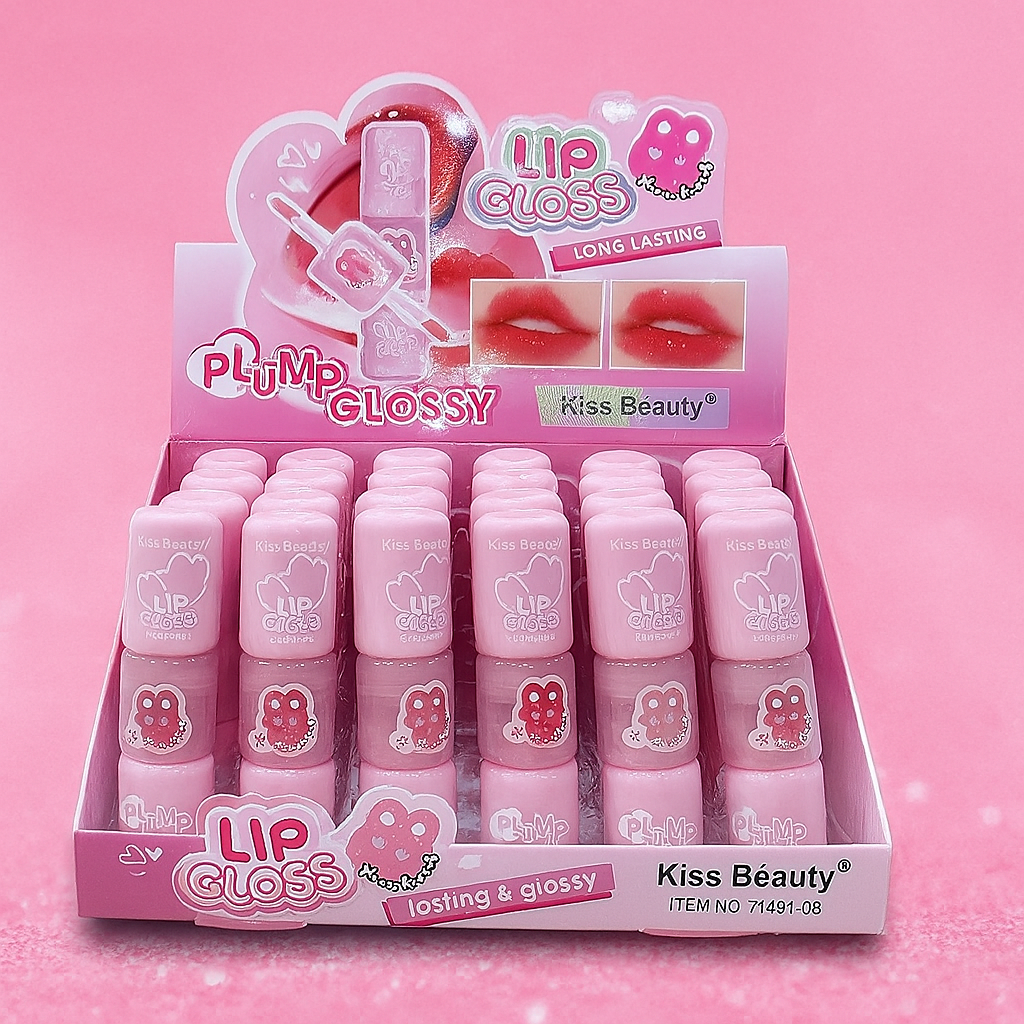ليب جلوس بلومب جلوسي دابل من Kiss Beauty – ترطيب ولمعان يدوم طويلًا | Plump Glossy Lip Gloss Double