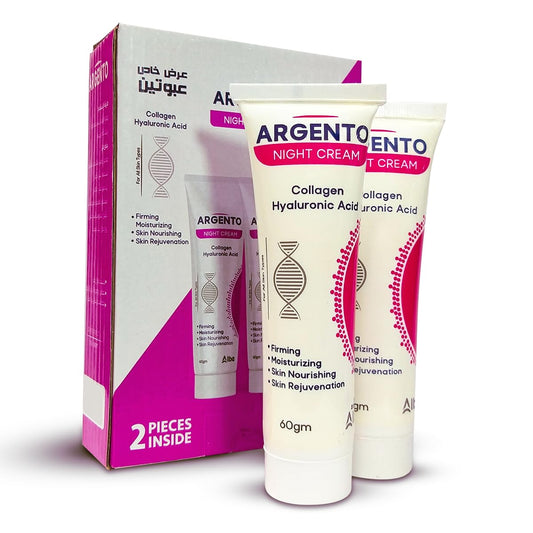 كريم أرجينتو الليلي بالكولاجين وحمض الهيالورونيك | Argento Night Cream | ترطيب وتجديد البشرة أثناء النوم