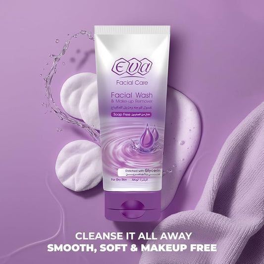 💜 EVA Facial Wash & Make-Up Remover (للبشرة الجافة)
