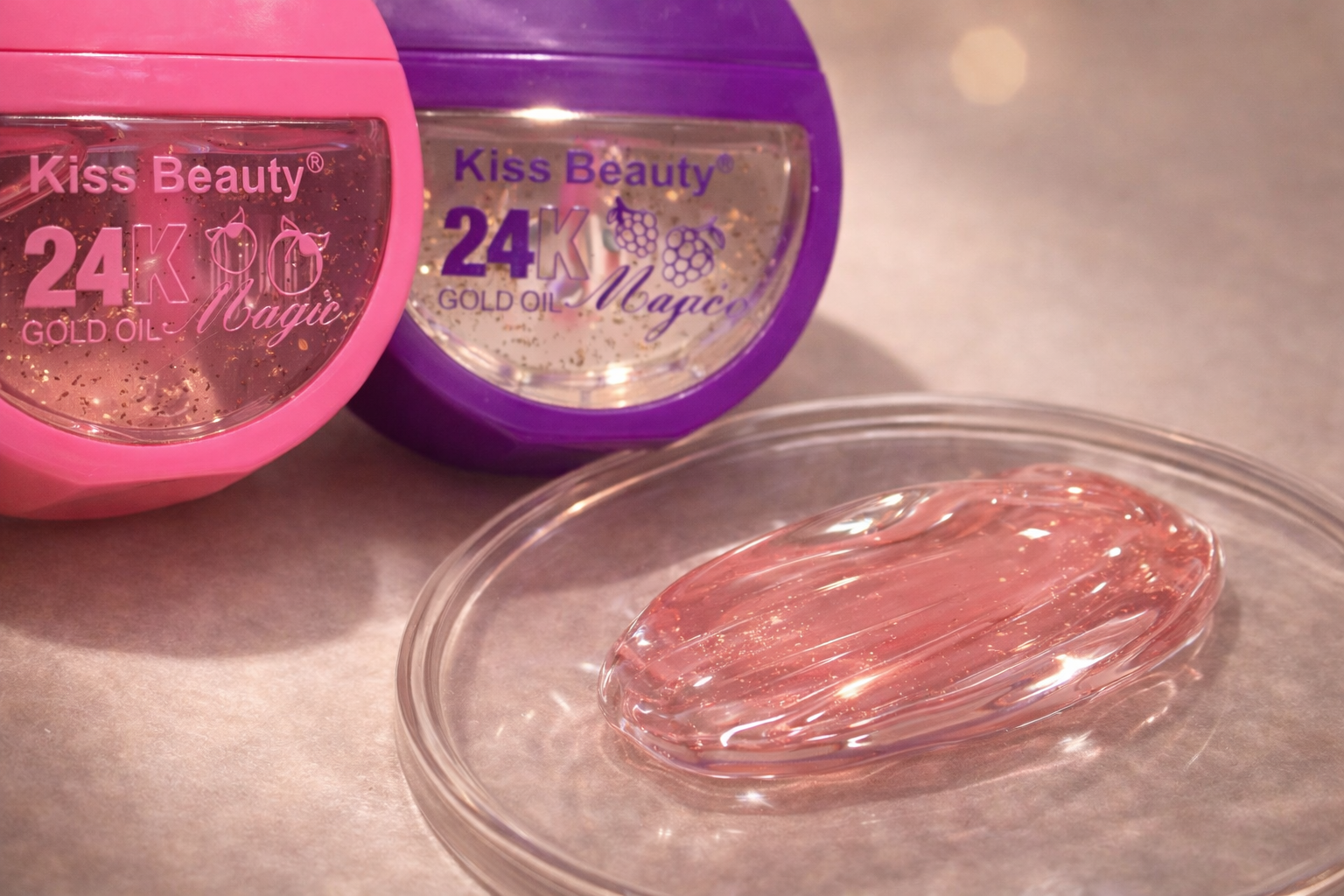 ليب جلوس ماجيك Kiss Beauty 24K | بيتحول لبينك ولمعة ذهبية