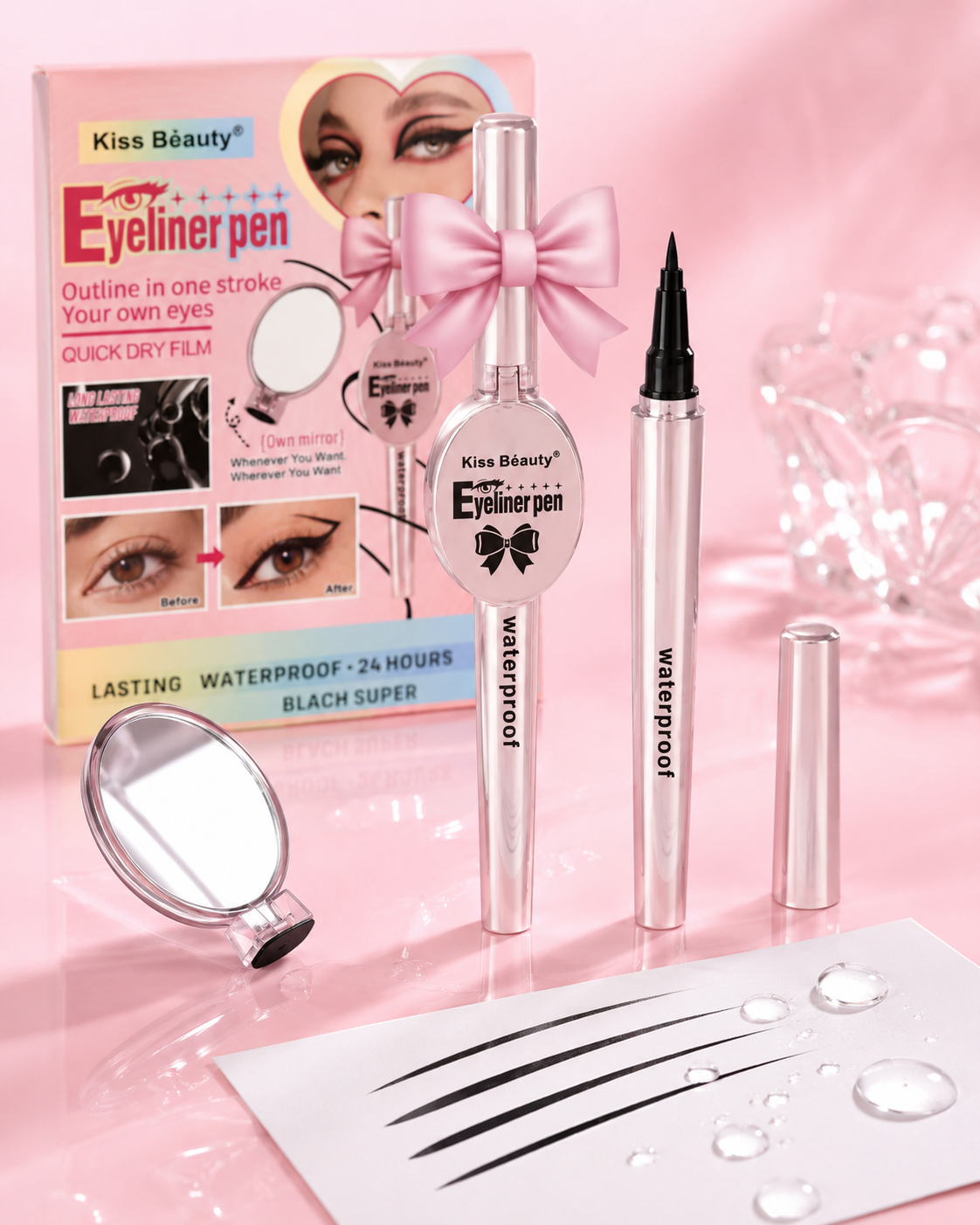 آيلاينر كيس بيوتي بالقلم مع مراية Kiss Beauty Eyeliner Pen