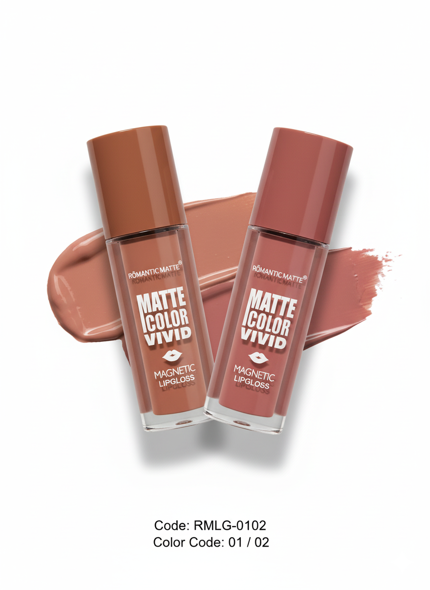 Romantic Matte Magnetic Lipgloss – ليب جلوس مات مغناطيسي ثابت | 6 Shades Available