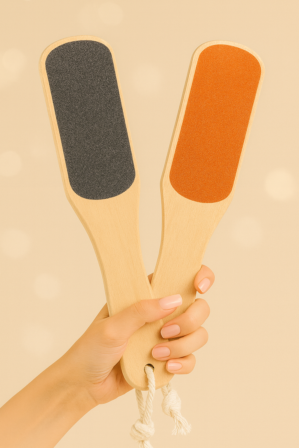 مبرد قدم خشبي مزدوج – لتنعيم وترطيب كعب القدم