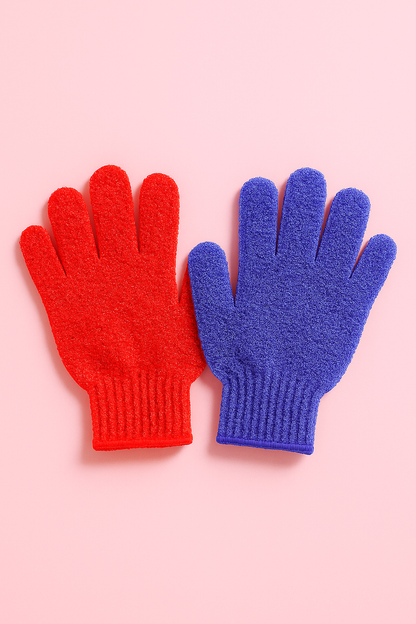 قفازات تقشير للجسم – Exfoliating Gloves لإزالة الجلد الميت وتنشيط البشرة – متوفرة بألوان متعددة