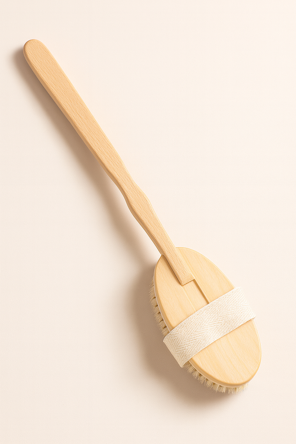 فرشاة الجسم الجافة الخشبية – تقشير عميق وتنشيط الدورة اللمفاوية
