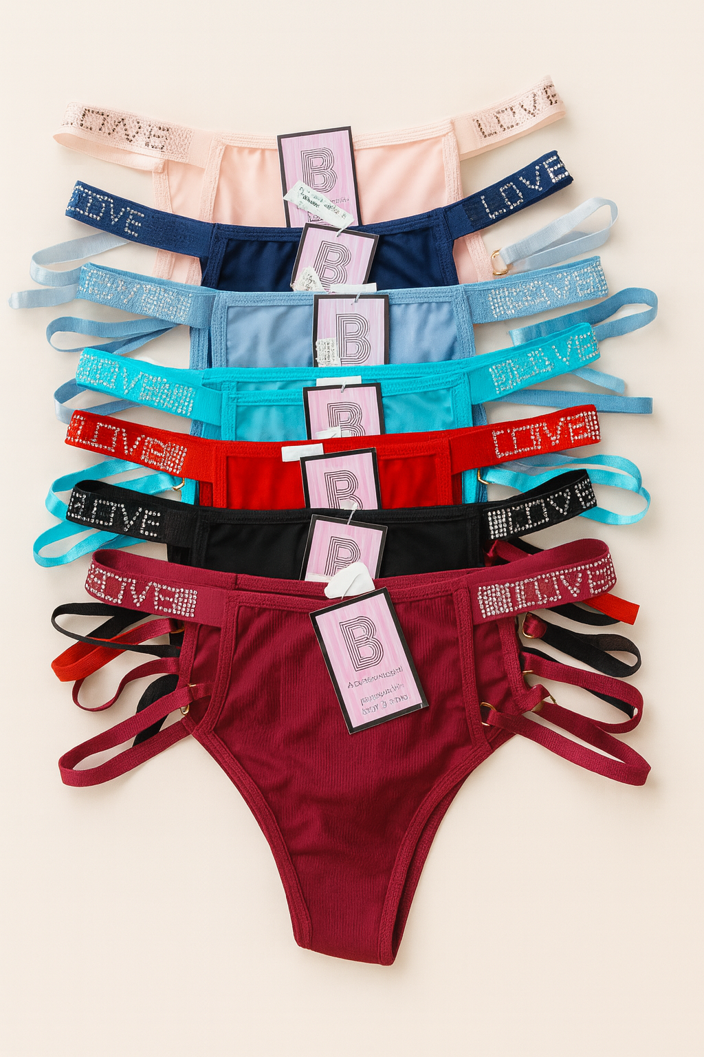 اندر حريمي LOVE مرصّع – موديل سترابي مثير | Women’s Crystal LOVE Strap Panty