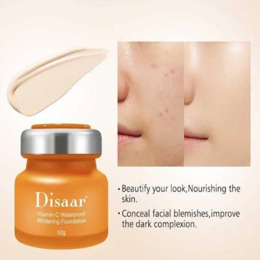 كريم أساس بفيتامين C مقاوم للماء من Disaar – Whitening Foundation Cream