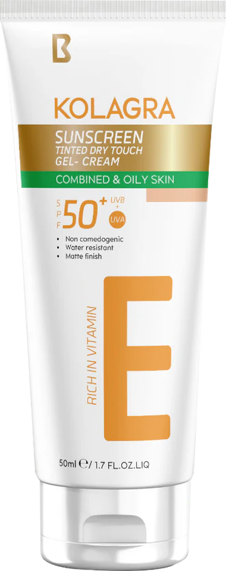 Kolagra Sunscreen Tinted Dry Touch Gel-Cream – للبشرة المختلطة والدهنية
