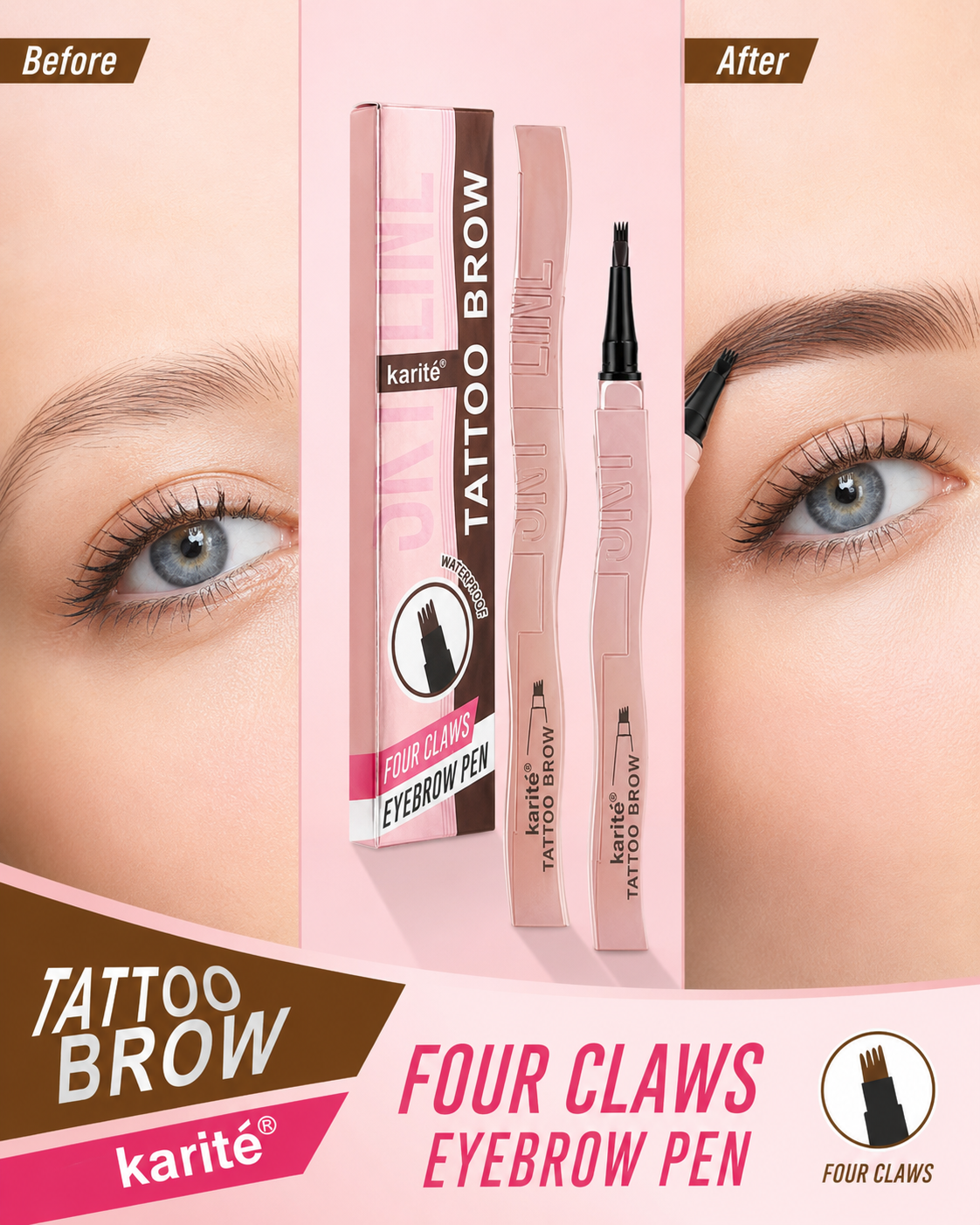 قلم حواجب كاريتي تاتو برو Four Claws Eyebrow Pen