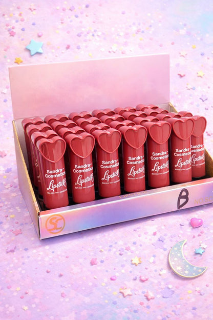 Sandra Heart Matte Lipstick – روج مطفي بدرجات روز ناعمة