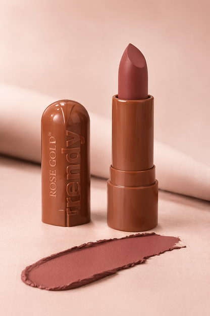 Rose Gold Trendy Matte Lipstick – روج مطفي سوفت آند فيلفت