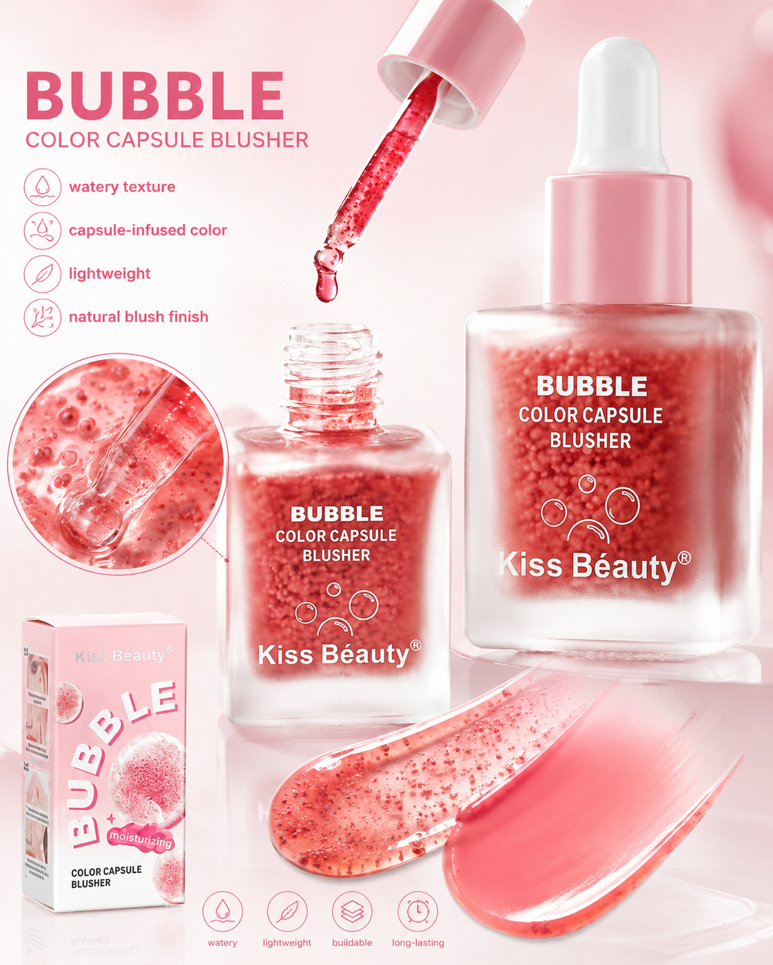 بلاشر سائل كيس بيوتي Bubble Color Capsule Blusher
