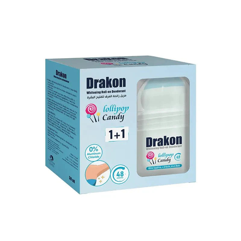 دراكون رول أون لتفتيح الإبط برائحة الحلوى | Drakon Whitening Roll-On Deodorant Lollipop Candy | حماية وانتعاش 48 ساعة