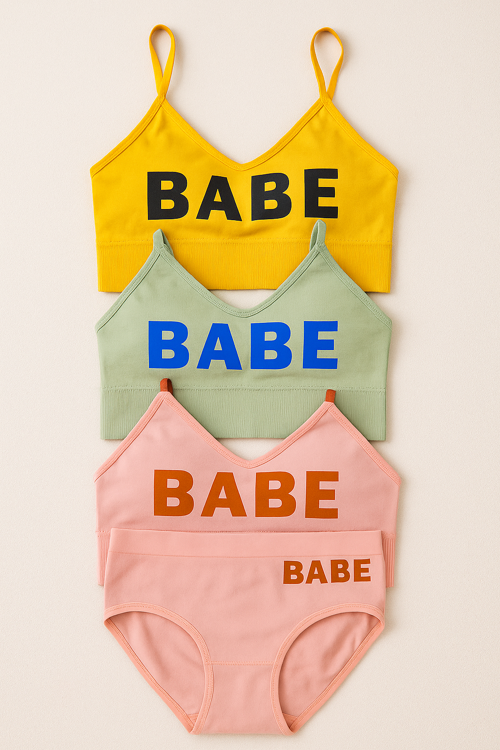 طقم BABE قطن – أندروير + برا سبورت (3 ألوان)