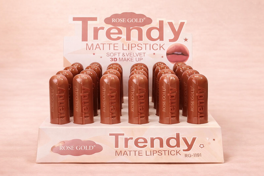 Rose Gold Trendy Matte Lipstick – روج مطفي سوفت آند فيلفت