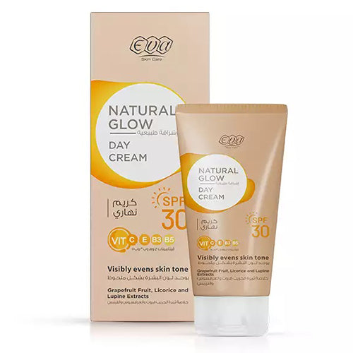 كريم إيفا ناتشورال جلو النهاري SPF 30 | Eva Natural Glow Day Cream | لتوحيد لون البشرة وحمايتها من الشمس