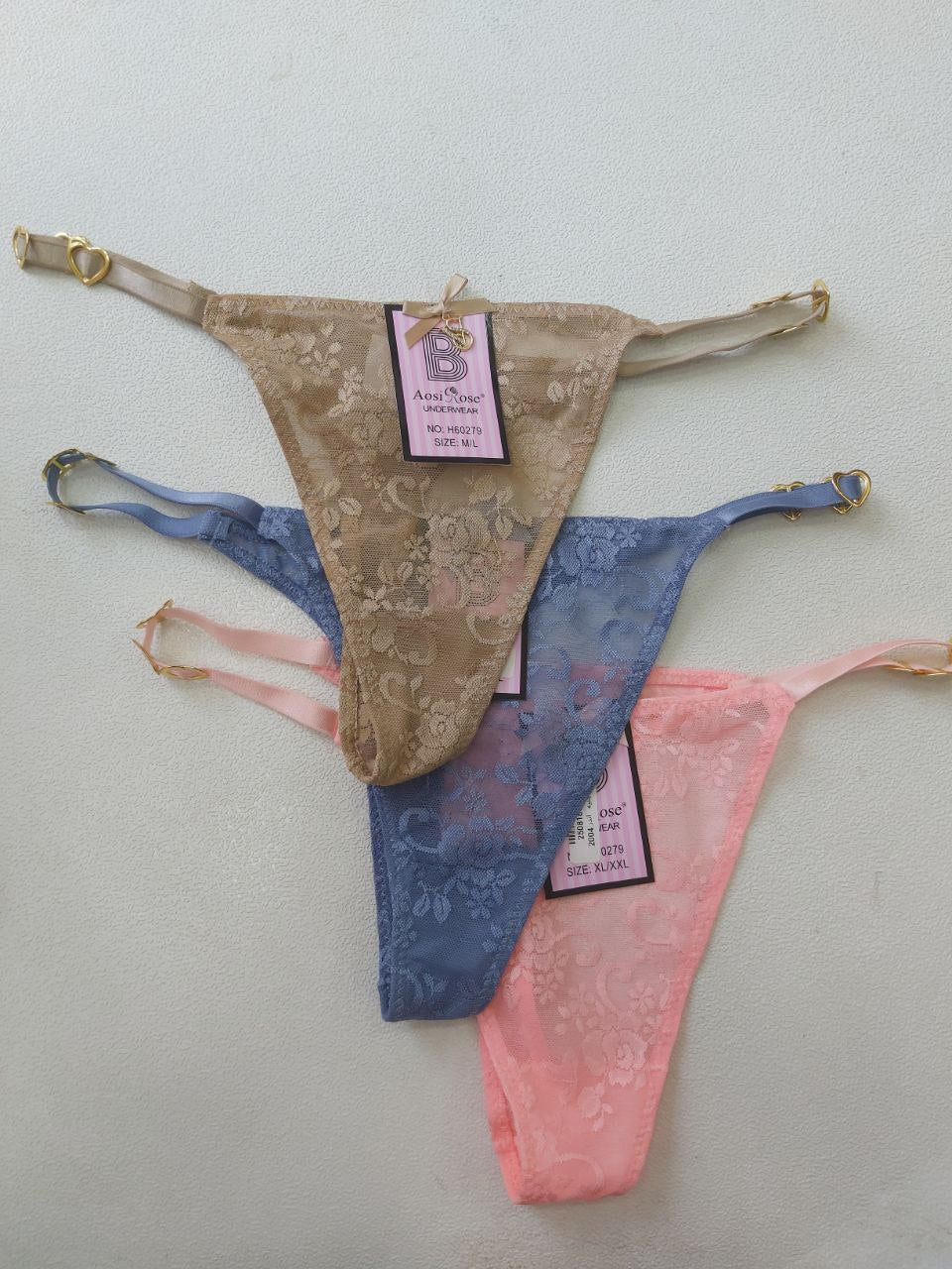 اندر فتلة دانتيل شفاف من ماركة Aosi Rose Underwear
