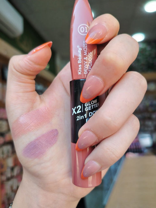 ليب جلوس & روج 2×1 – Kiss Beauty Glow Getter