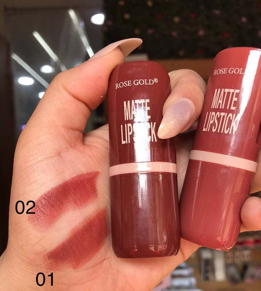 Rose Gold Matte Lipstick – روج مطفي ثابت