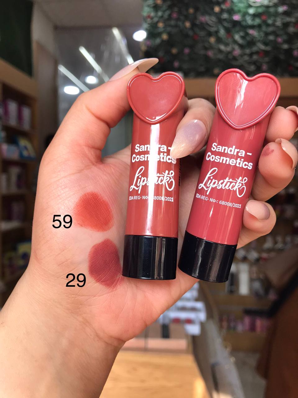 Sandra Heart Matte Lipstick – روج مطفي بدرجات روز ناعمة