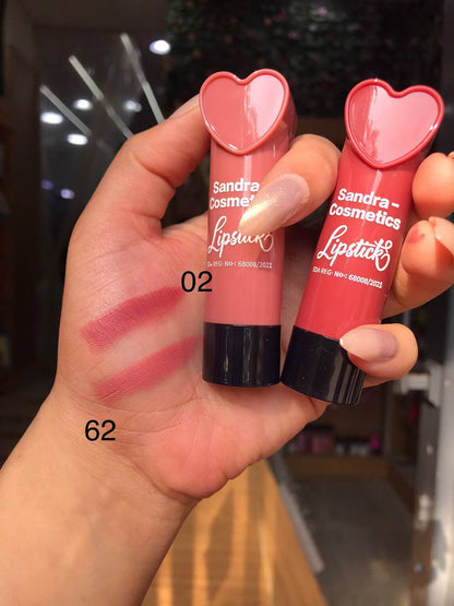 Sandra Heart Matte Lipstick – روج مطفي بدرجات روز ناعمة