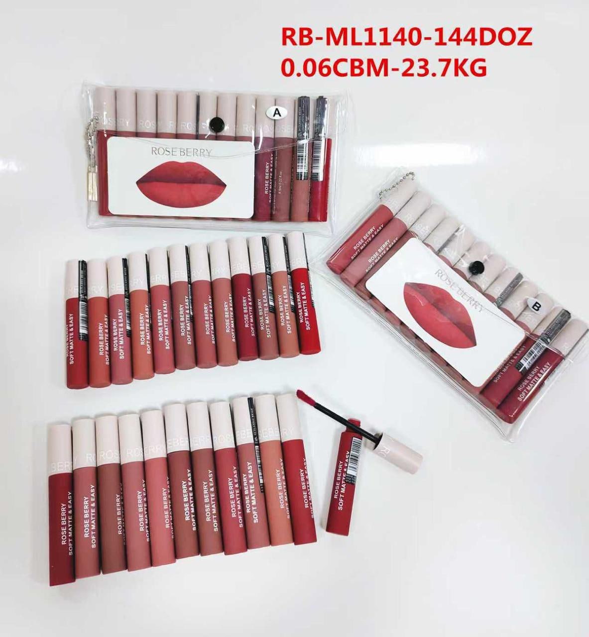 سيت روج روز بيري 12 درجة مات – Rose Berry Lip Set